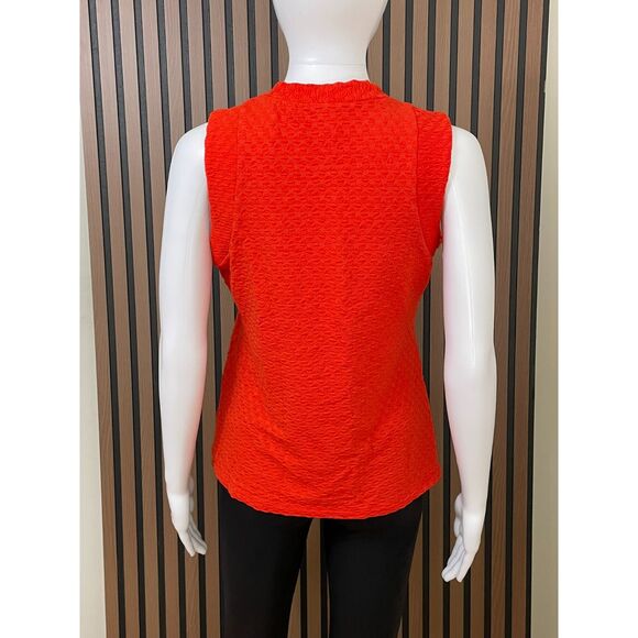 Anthropologie Maeve Women's M Orange Tank Polyester Top Textured Stretch Summer - Picture 2 of 10